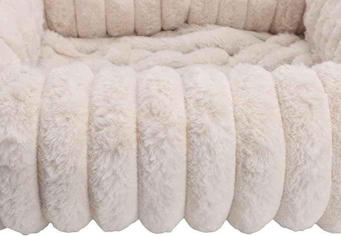 Cat Bed, Warm & Comfortable Dog Bed with Anti Slip Base & Removable Cover, Washable, Raised Support Edge Design, Soft Pet Furniture, Ideal for Cats, Dogs, Other Pets