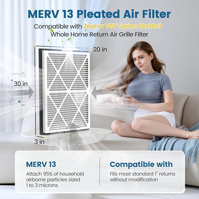 20x30x3 MERV 13 Air Filter Compatible