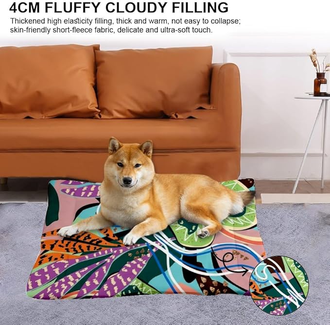 Dog Bed Crate Pad Dog Sleeping Mat Create Pad Bed for Crate Small Washable Non-Slip Cushion for Cages Medium Size Mats Crates Puppy Washable Indoor Outdoor 24X18 Inch