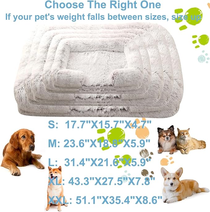 Dog Beds Large Sized dog Orthopedic, Sofa Dog Bed with Waterproof Lining and Nonskid Bottom, Rectangle Washable Dog Bed for Medium Small Dogs and Cats Comfortable ( Color : Brown , Size : 17 x 15" )