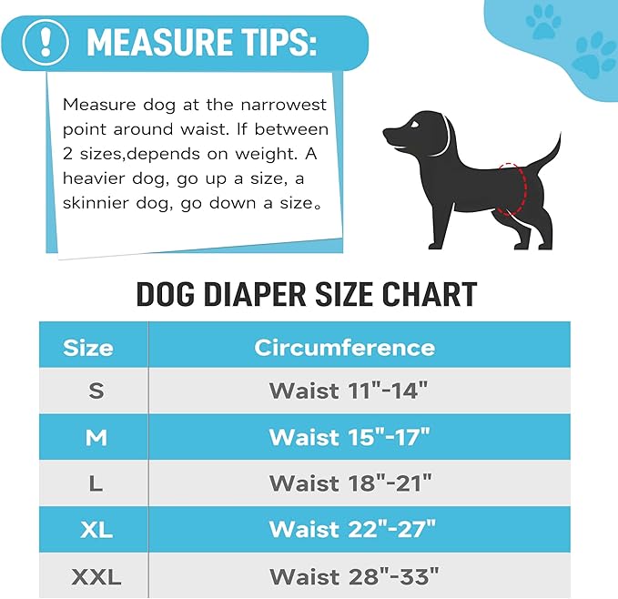 Male Dog Diapers, High Absorbing Dog Belly Bands for Male Dogs, Washable Reusable Dog Male Wraps(5 Pack)