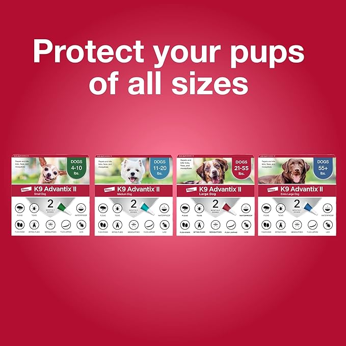 K9 Advantix II Small Dog Vet-Recommended Flea, Tick & Mosquito Treatment & Prevention | Dogs 4-10 lbs. | 1-Mo Supply