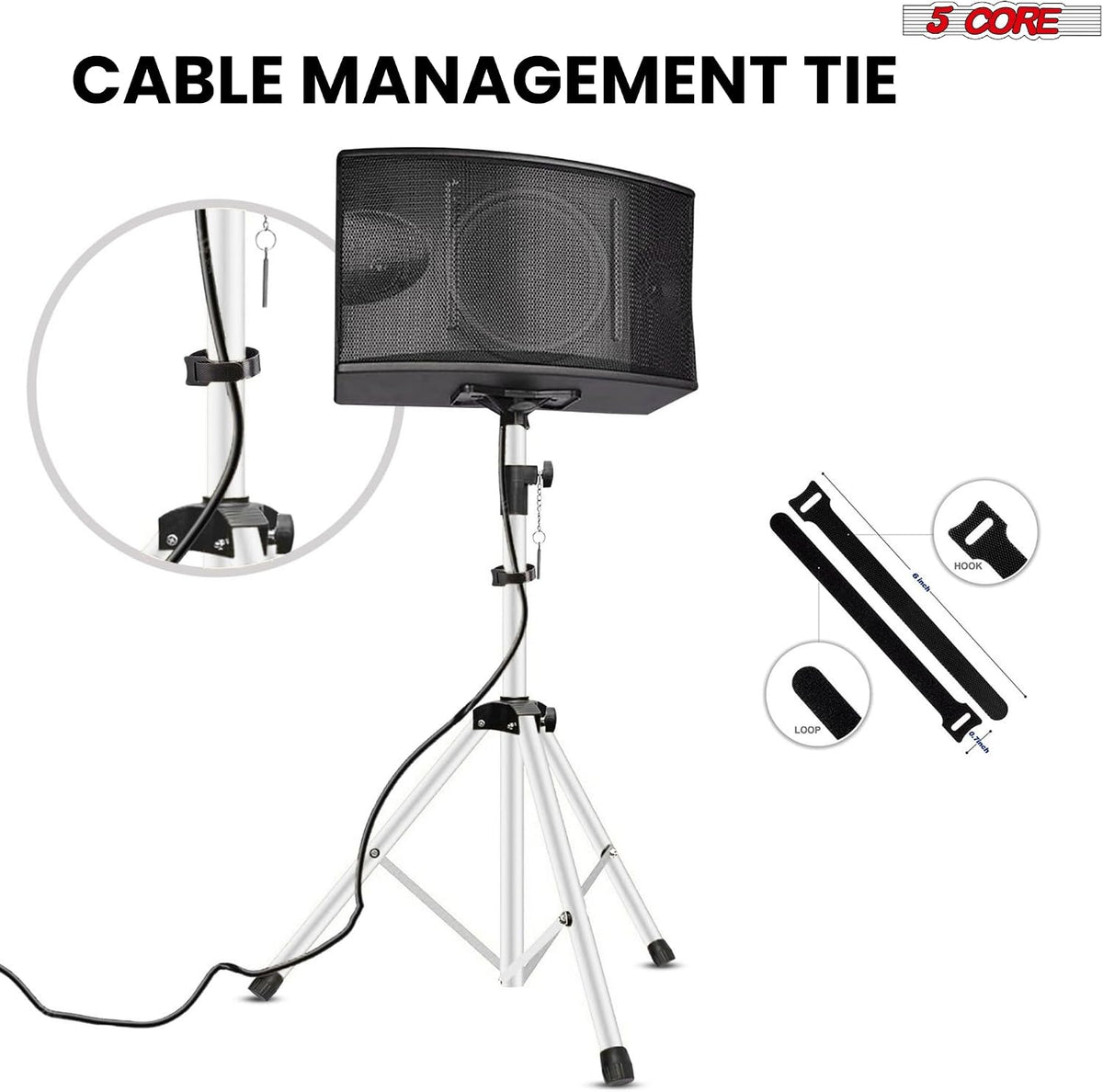 5 Core Speaker Stand Tripod Pair Adjustable PA DJ Universal Pole Mount