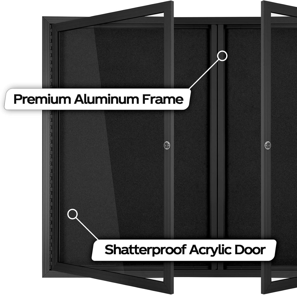 INNOVART Outdoor Enclosed Bulletin Board Weatherproof 48”x36”