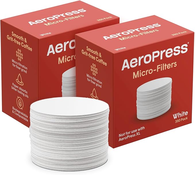 AeroPress Coffee Maker White Paper Micro-Filters, Compostable Coffee Filters