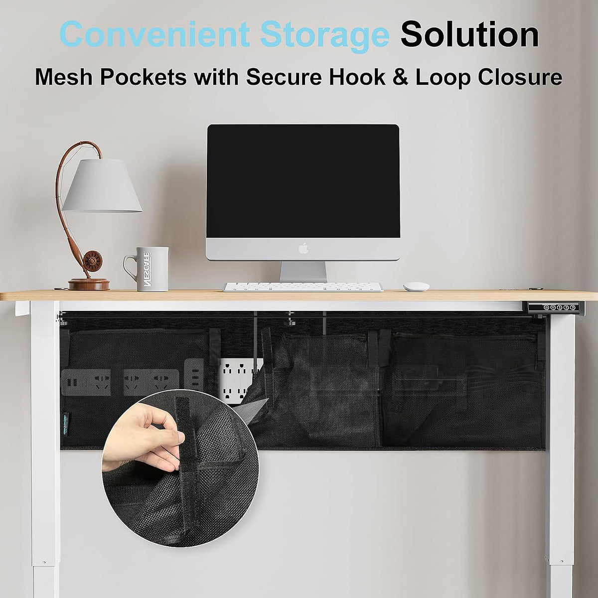No Drill Under Desk Cable Management Privacy Panel,47.2" Felt Modesty Panel