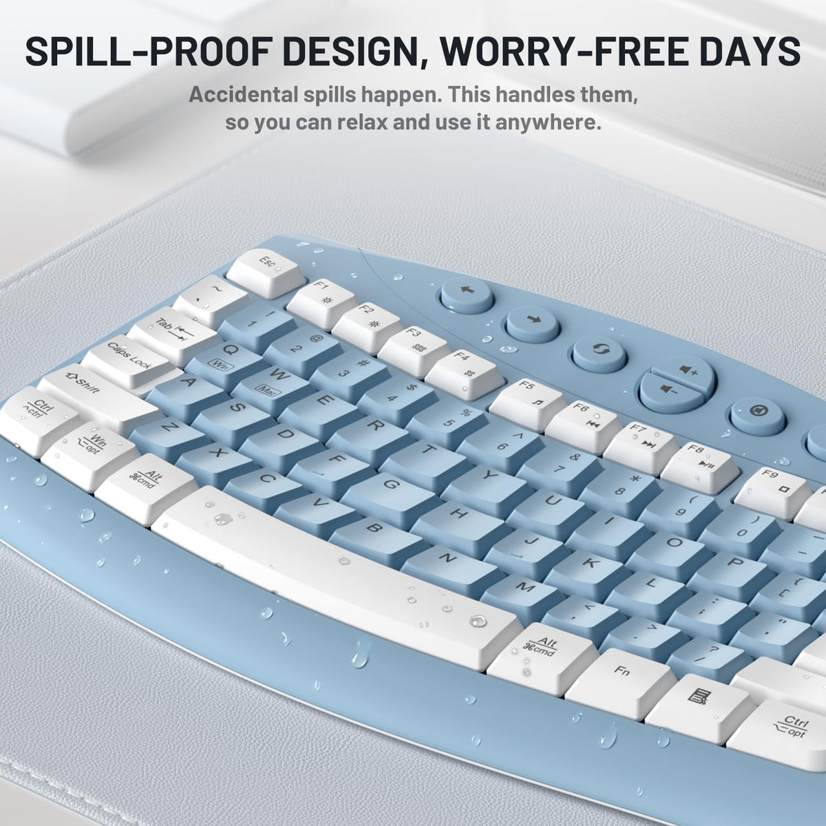 Wireless Keyboard and Mouse Combo Silent for Office,Ergonomic Curved Design