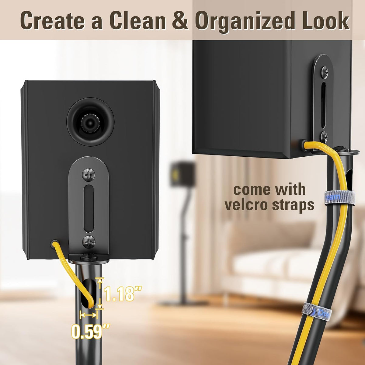 Mounting Dream Height Adjustable Speaker Stands, One Pair Floor Stands