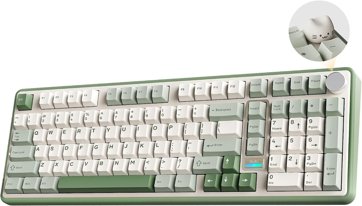 YUNZII B98 PRO 96% Wireless Mechanical Keyboard(Matcha Green, Candy Switch)