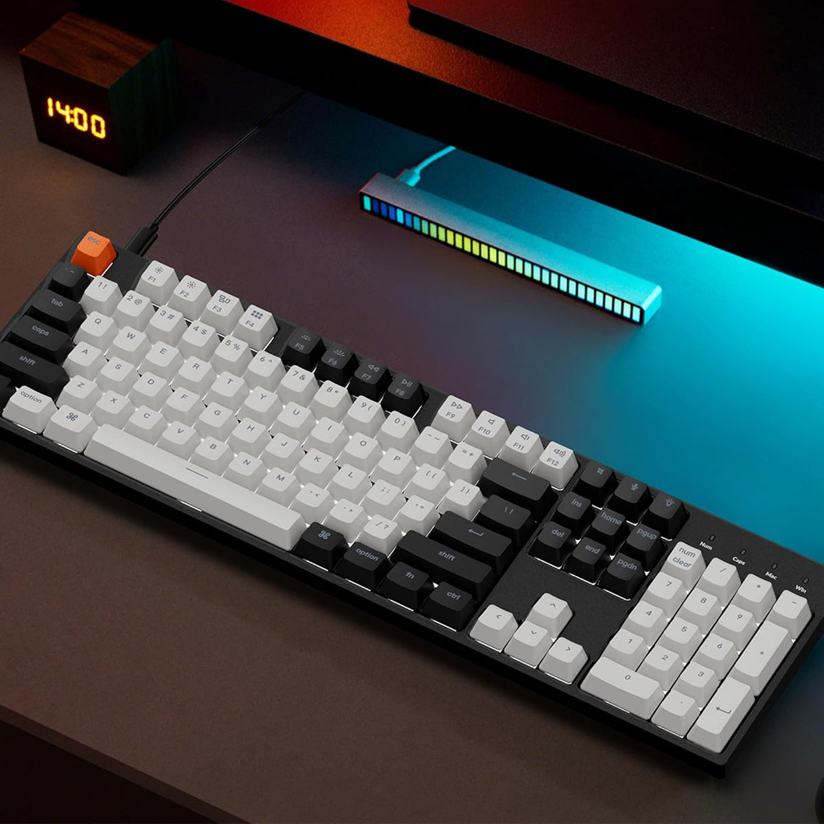 Keychron C2 Wired Full-Size Keyboard, Keychron Red Switch, White Backlight