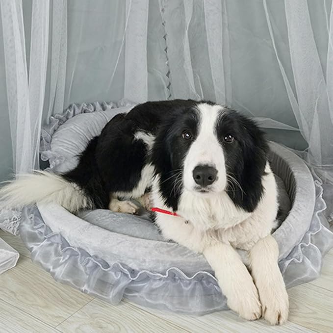 Creative Princess Lace Pet Bed Ruffled Nest for Dogs and Cats Soft Plush Comfortable Princess Sofa Pet Bed