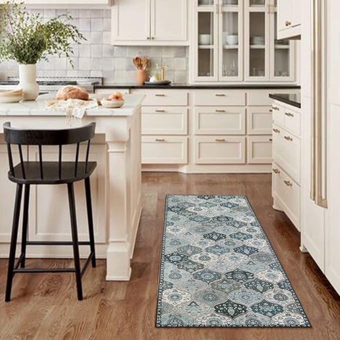 Lahome Moroccan Washable Runner Rug, Oriental Non-Slip Hallway Rug Carpet