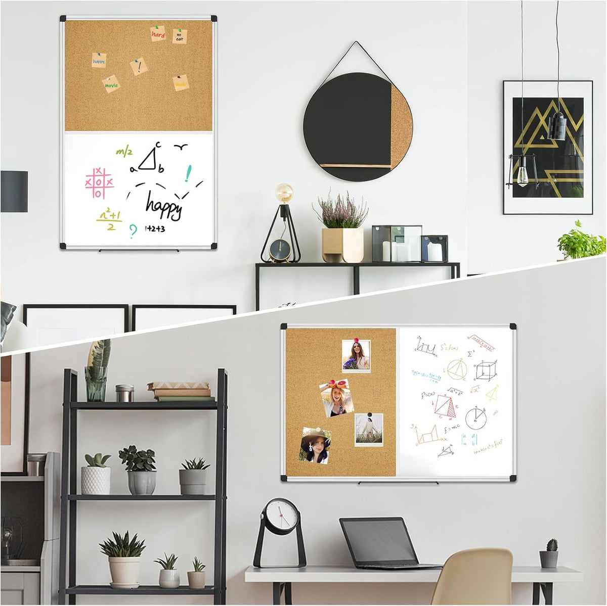 XBoard Magnetic whiteboard Corkboard Combo,36 x 24 Inches