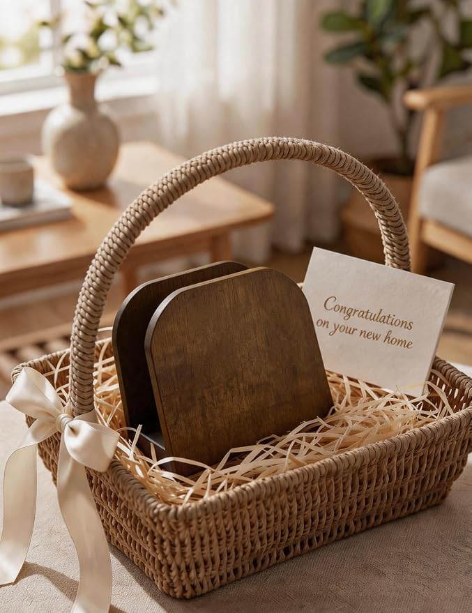 Napkin Holder for Table Stable Standing Napkin Dispenser Natural Bamboo Brown