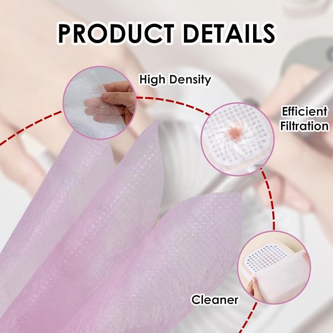 300 Sheets Nail Dust Collector Filter Paper: Disposable Dust Vacuum Filter