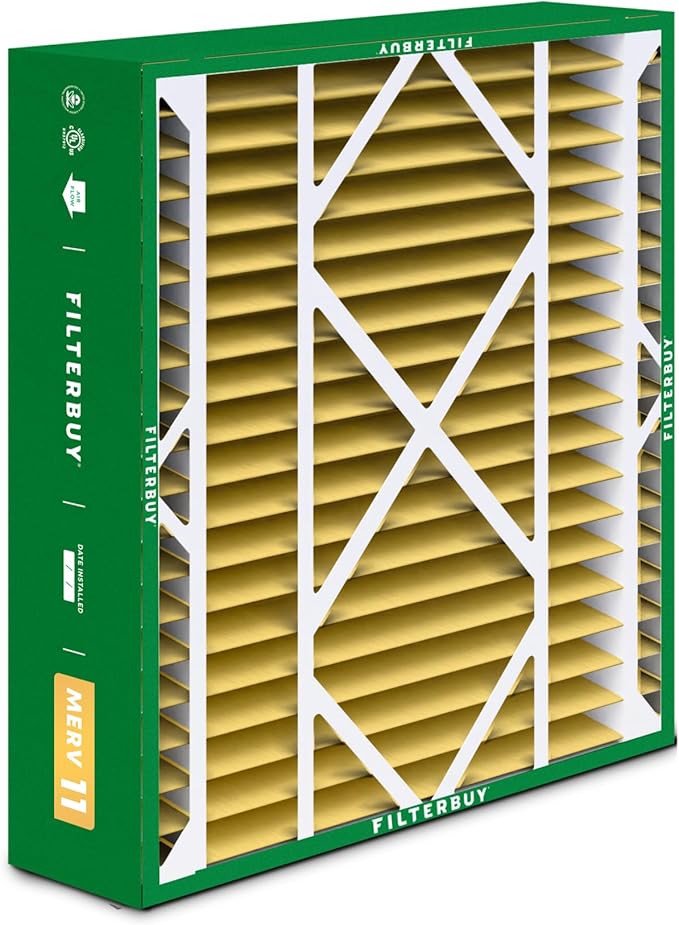 Filterbuy 21x21x5 Air Filter MERV 11 Superior Pet & Allergy Defense,
