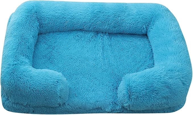 Dog Beds Large Sized dog Orthopedic, Sofa Dog Bed with Waterproof Lining and Nonskid Bottom, Rectangle Washable Dog Bed for Medium Small Dogs and Cats Comfortable ( Color : Blue , Size : 17 x 15" )
