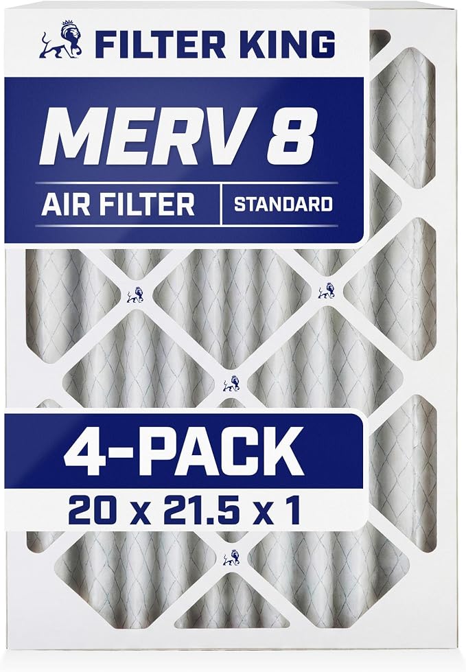 Filter King 20x21.5x1 Air Filter | 4-PACK | MERV 8 HVAC Pleated A/C Furnace