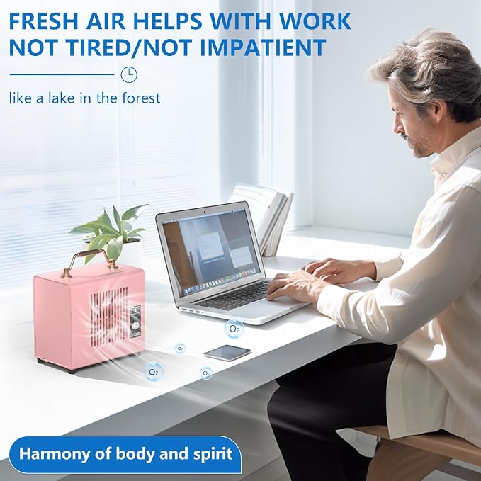 Portable Ionic Air Purifier, Hassle-Free Design, Type-C Rechargeable, 6-Hour