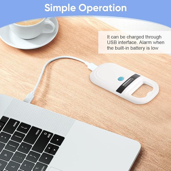 Pet Microchip Reader, Portable Animal Chip Reader with OLED Screen Pet Chip Transponder Microchip, for Animal Pet Pig Dog Cat