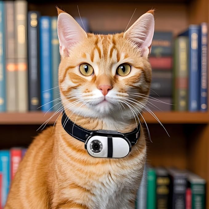 HD Pet Body Camera for Cats & Dogs, Mini 360° Collar Camera for Indoor/Outdoor, Adjustable Mount with OTG Adapter & USB Cable