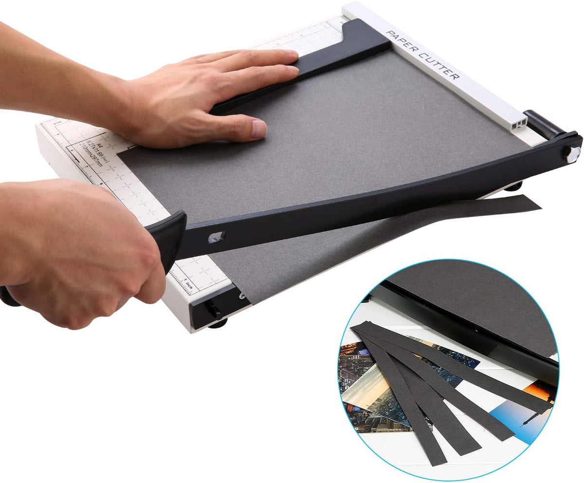Paper Trimmer A4 Cutting Capacity 12 Sheets Paper Trimmer for Office School Creative Paper Hobbies White