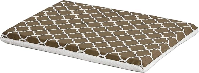 MidWest Homes for Pets Quiet Time Teflon Defender Dog Beds; Pet Beds Designed to Fit Folding Metal Dog Crates, Brown & White Geometric Pattern, 30-Inch