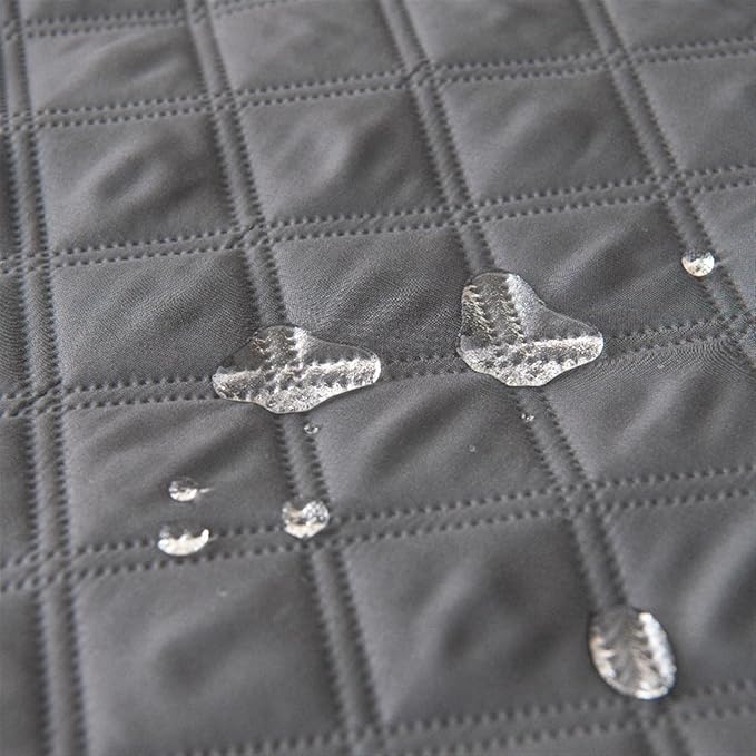 GIBZ Waterproof Dog Bed Cover Anti Slip Pet Furniture Protector Blanket Washable Thick Quilted Mat, Grey, 132x208cm