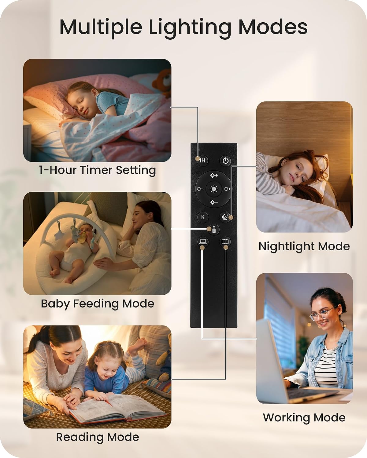 Dimmable Floor Lamp for Living Room, 68" Tall Standing Lamp, Reading Light with Remote & Foot Pedal, 10W LED Bulb (3000K-6500K) Included, FCC Listed, Reinforced Base, Gold and White DW12LD05