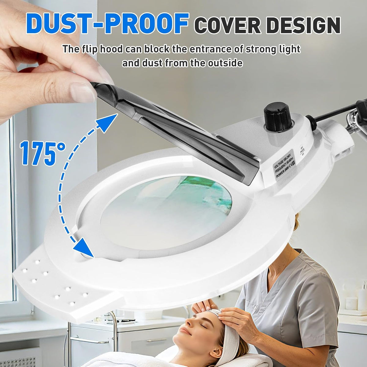 KIRKAS LED Magnifying Lamp with Clamp, 2,200 Lumens Dimmable 28in 12X