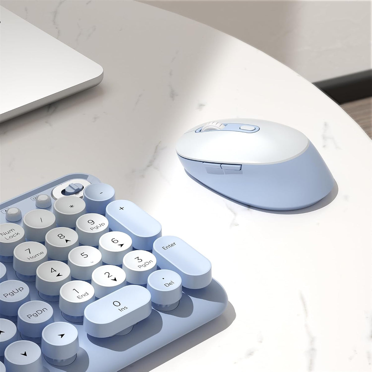 Colorful Wireless Keyboard and Mouse Combo (Blue)