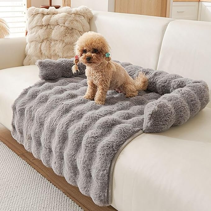 Dog Bed for Couch - Raised Edge Furniture Protector with Soft Plush Material, Calming Dog Bed for Home Kitchen Living Room Nursery Apartment Daily Rest, Comfortable Design