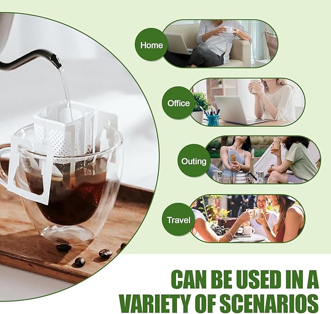 CARGEN 100Pcs Portable Coffee Filter Paper Bag