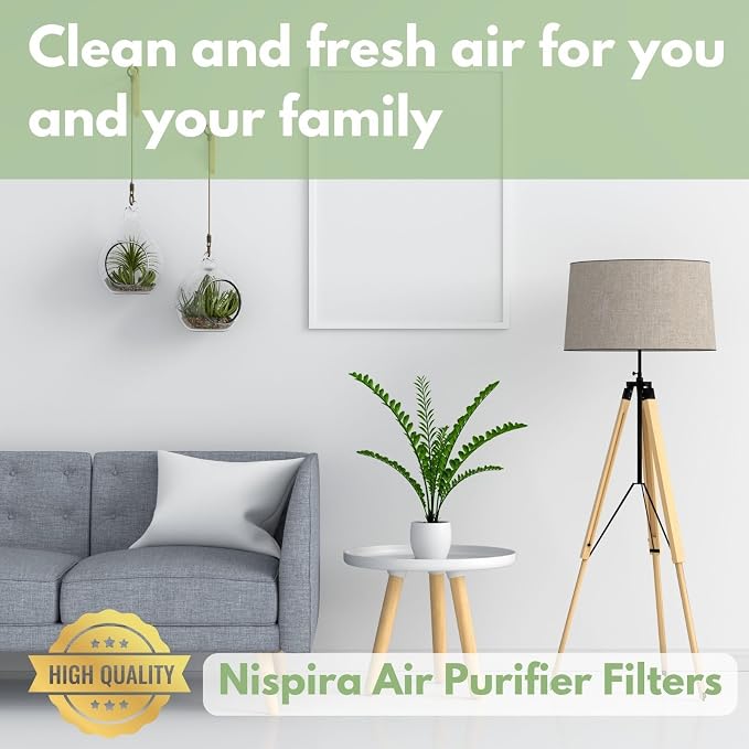 Nispira True HEPA Filter with 4 Pre-Carbon Filters Compatible with Whirlpool