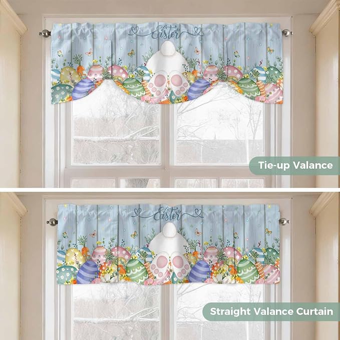 Spring Easter Tie Up Valance Curtains
