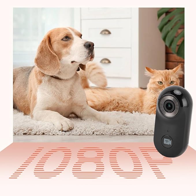 Gugxiom Cat Collar Camera, 1080P HD 2.4G Dog POV Collar Pet Wearable Body Camera with APP, for Pets Cats Dogs (Black)