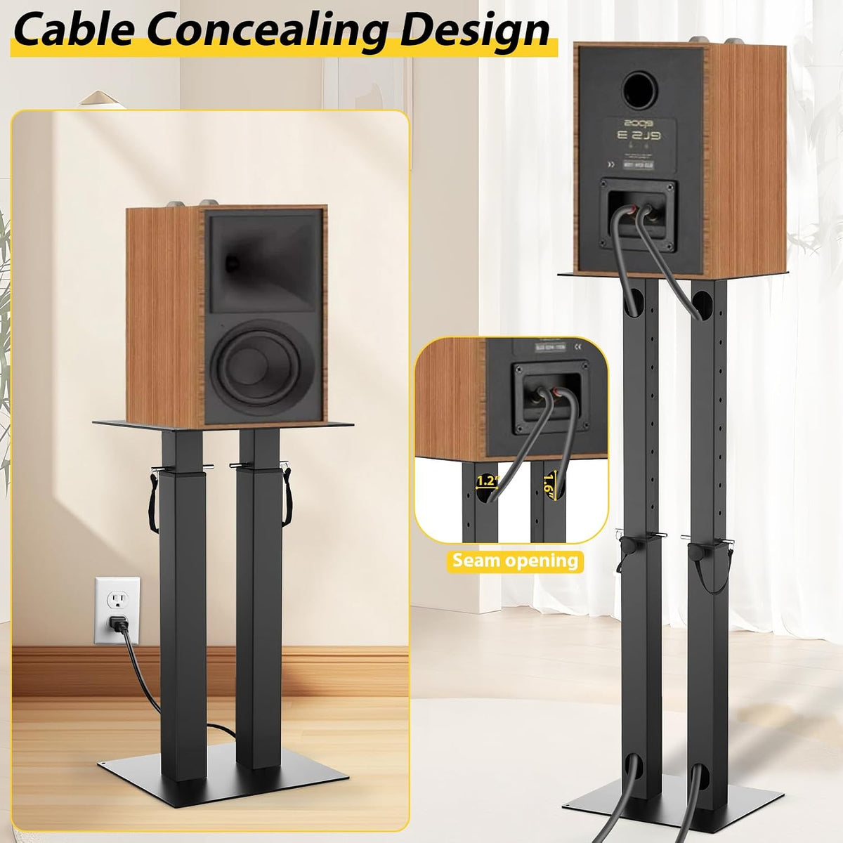 Universal Speaker Stand Pair, Height Adjustable Speaker Stand 16.7"-29.3"