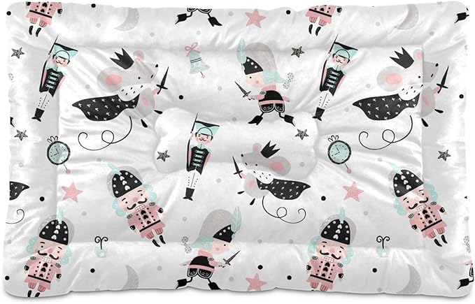 Christmas Nutcracker Mouse King Pet Bed Cute Dog Bed Mat Absorbing Non Slip Pad Pet Sleeping Mat for Small, Medium, and Large Dogs Puppy Cat 24 in x 18 in