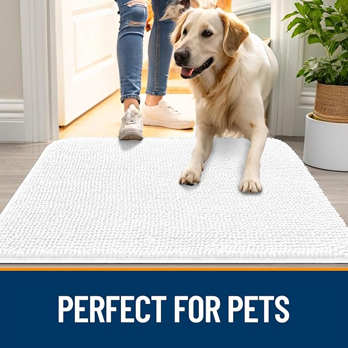 OLANLY Dog Door Mat for Muddy Paws 70x32, Absorbs Moisture and Dirt, Absorbent