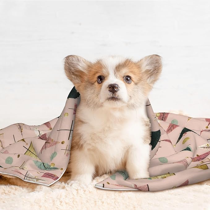 Waterproof Dog Blanket Soft Pet Blanket for Puppy Cat, Fleece Cat Throw Blankets for Furniture Bed Couch Sofa Reversible - Pastel Christmas Trees On Pink 5