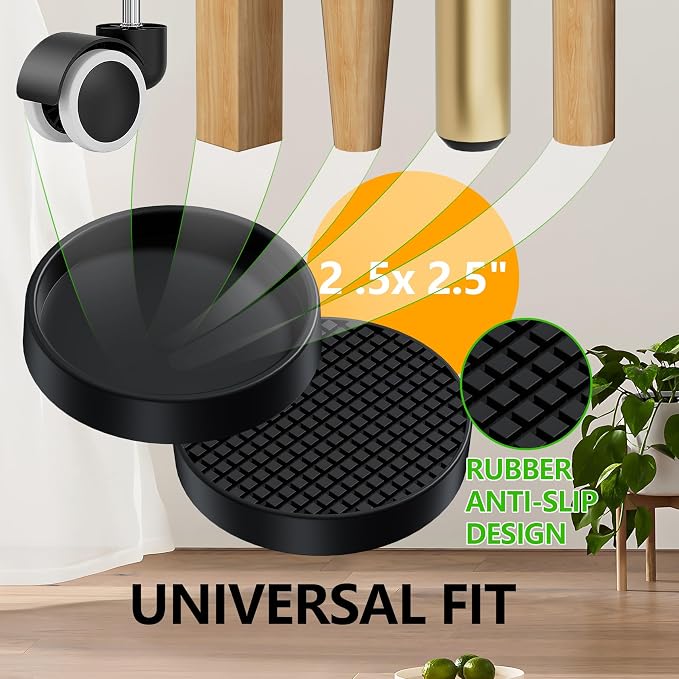 Furniture Coasters, Bed Couch Stoppers to Prevent Sliding, Protect All Types of