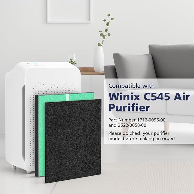 2 Pack C545 HEPA Pollen Replacement Filter S Compatible