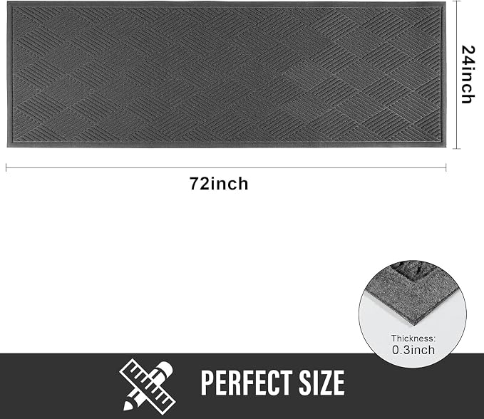 HIYARD Sturdy Front Door Mat, Absorbent Muddy Dirt Resist Welcome Door Mats