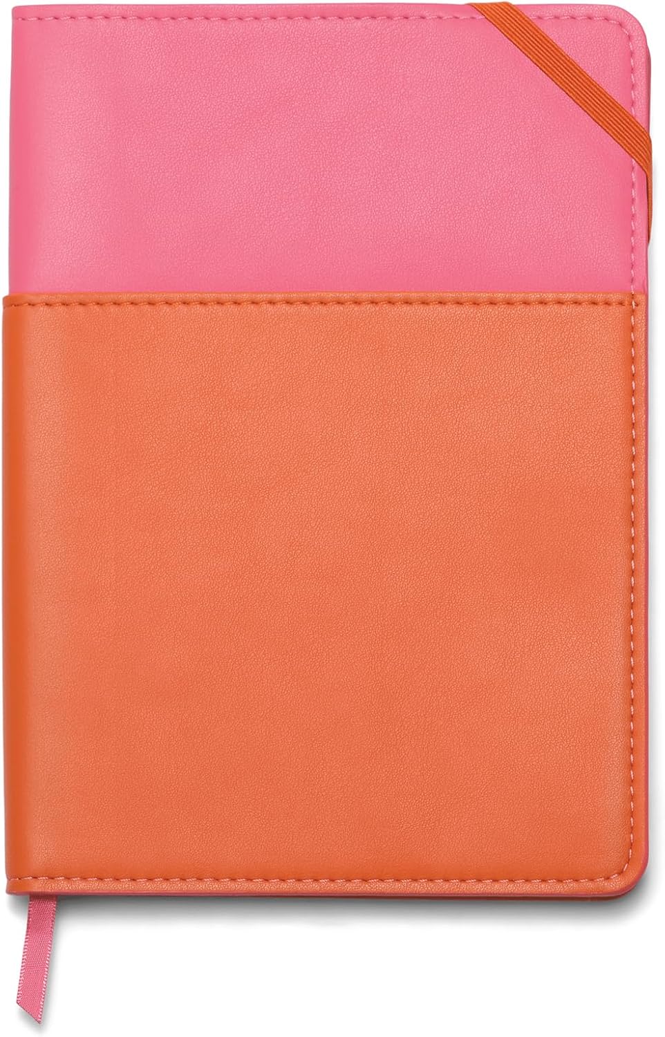 DesignWorks Ink Vegan Leather Pocket Journal, Pink & Chili, 6 x 8.5 in
