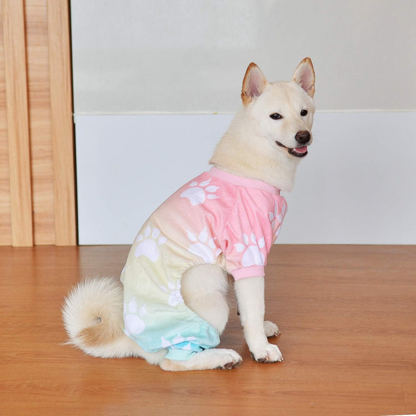CuteBone Small Dogs Outfit Soft Puppy Onesies Pjs Dog Pajamas Pet Coat Cat Apparel Comfy Doggie Jumpsuit Bodysuit for All Seasons P09XXL