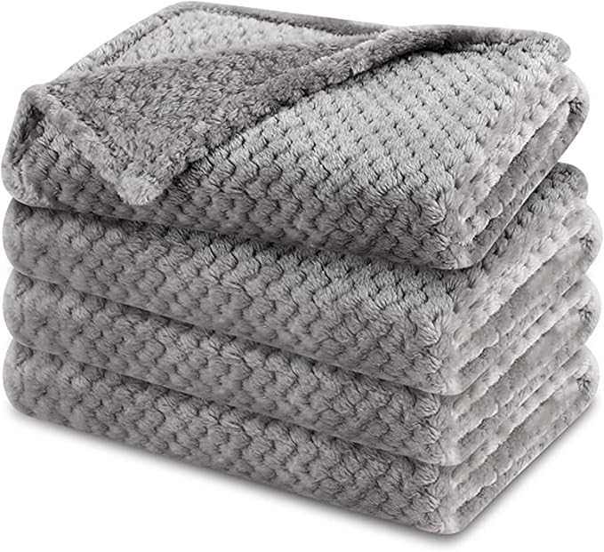 Pet Blanket Warm Soft Dog Blankets Washable Cat Throw Blankets Sofa Bed Couch Furniture Protector Cover for Small Medium Large Dogs Cats, Grey, 39" x 47"