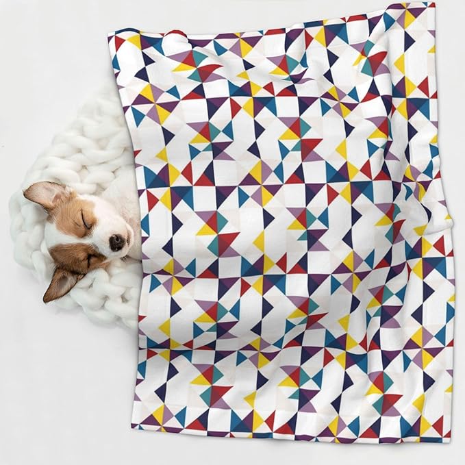 Double Sided Pet Bed Blanket for Added Cushion Warmth, Red Black Classical Retro Houndstooth Pattern, Reversible Cover with Textured Dot Surface for Existing Beds Standalone Mat