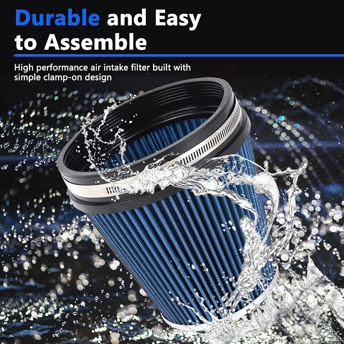 MUGE RACING 6" 152 mm High Flow Inlet Air Filter, Air Intake Cone Filter