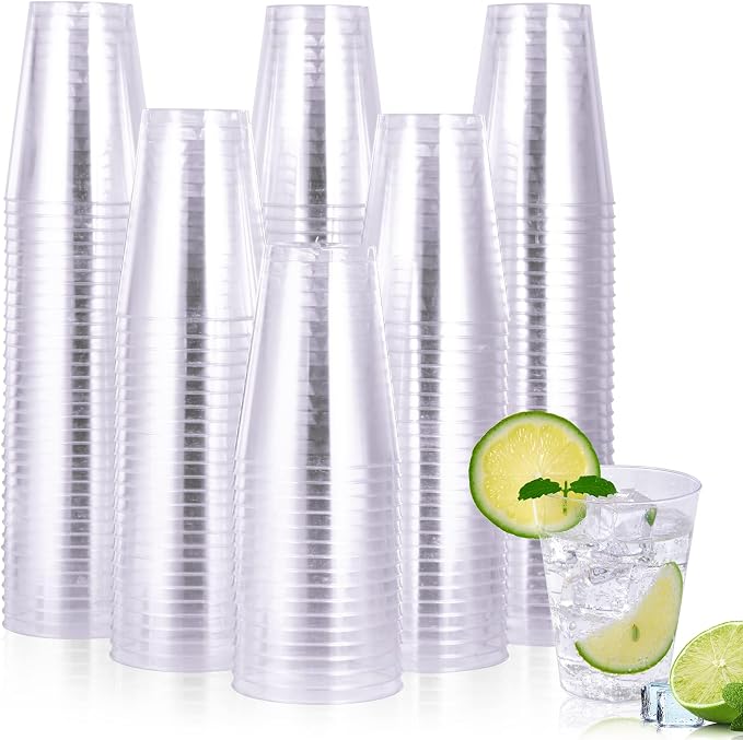 JOLLY CHEF 300 Pack 7 oz Clear Plastic Cups Disposable Cups, 7 Ounce Disposable
