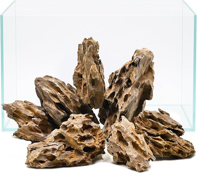 kecilke Natural Stone Aquarium Rocks Dragon Stone Rock 2-6 inches Rocks for Aquariums, Fish Tank Decoration & Landscaping Models-10LB